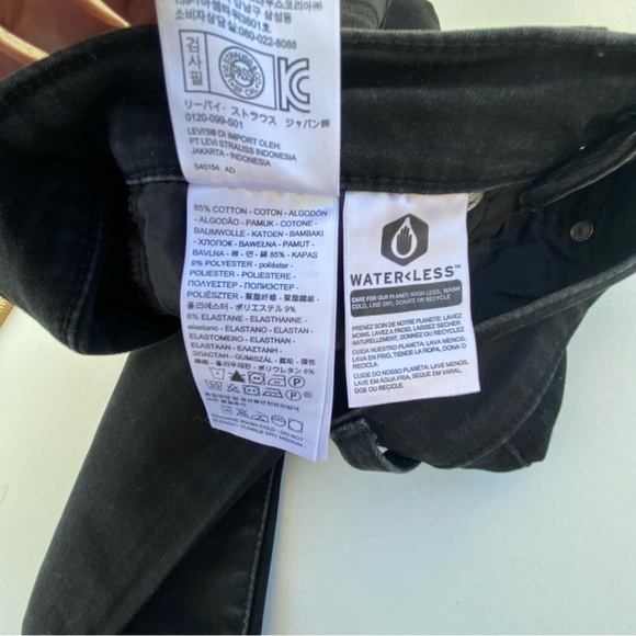 Levis Mile High Super Skinny Jeans Size 27 Black Premium Denim Pants - Picture 3 of 11